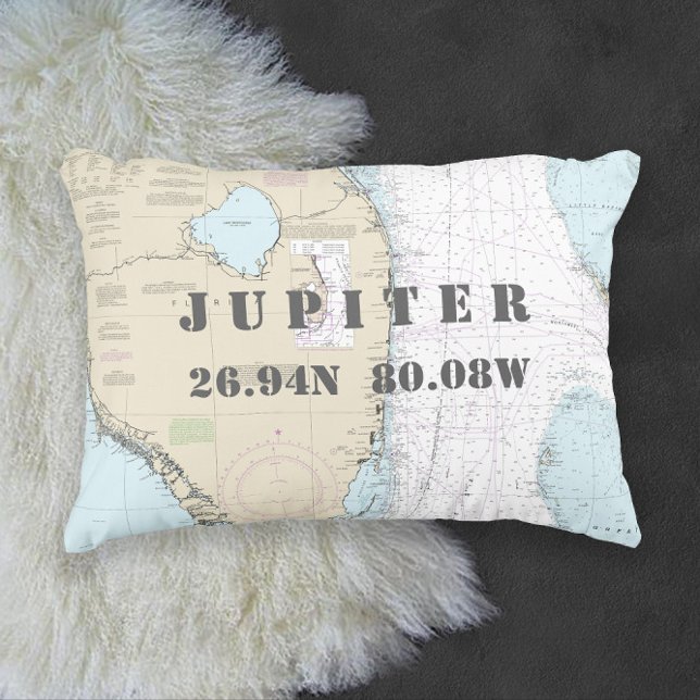 Florida Authentisches ⚓ Zierkissen (Florida Authentic Nautical Chart ⚓ Decorative Pillow
)