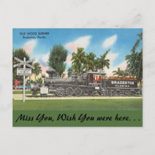 Florida, Bardenton, Alter Holzbrenner Postkarte