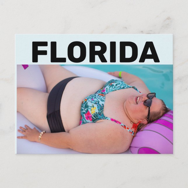 FLORIDA BBW BIG BIKINI FILLE SUR LA PLAGE Carte po (Devant)