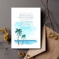 Florida Beach Destination Mariage Invitation