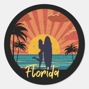 Florida Beach Runder Aufkleber