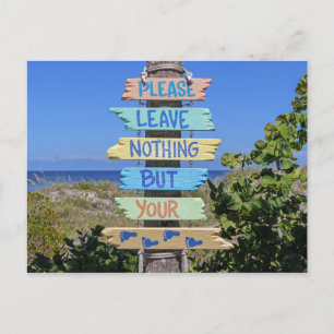 Florida Beach Sign Post Card Postkarte