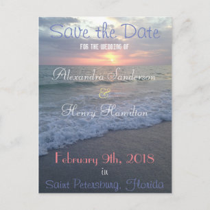Florida Beach Sunset Save the Date Ankündigungspostkarte