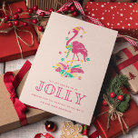 Florida Beach Tropical Flamingo Feiertagskarte<br><div class="desc">Niedliche Florida Weihnachtskarte mit pfirsichfarbenem und rosa Weihnachtsflamingo "'Das ist die Jahreszeit zu sein fröhlich" Design. Angepasst mit Ihrer kurzen Nachricht und Ihren Namen. Diese Florida Beach Weihnachtskarte verwandelt sich in ein rosa-weiße Palmendesign.</div>