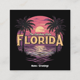 Florida Beach während der Sonnenuntergänge mit Bli Quadratische Visitenkarte