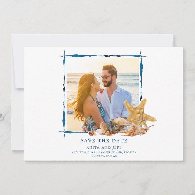 Florida Beach Wedding Foto Save the Date (Vorderseite)
