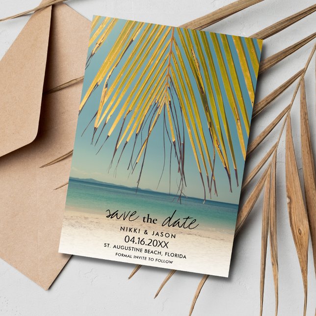 Florida Beach Wedding Foto Save the Date (Florida Beach Wedding Photo Save the Date)