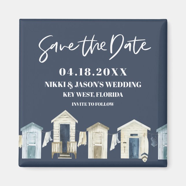 Florida Beach Wedding Save the Date Magnete Magnet (Vorne)
