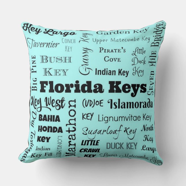 Florida befestigt Wurfskissen im hellen Aqua/im Kissen (Vorderseite)