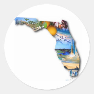 FLORIDA-BILD-ENTWURF RUNDER AUFKLEBER