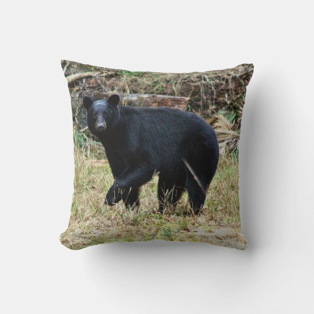 Florida Black Bear Throw Pillow Kissen (Vorderseite)