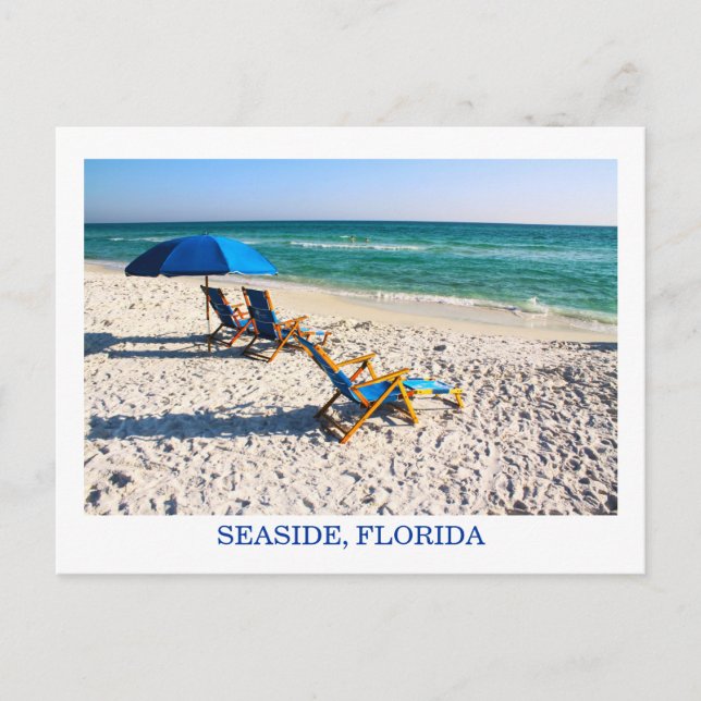 Florida Blue Beach Stühle Postkarte (Vorderseite)