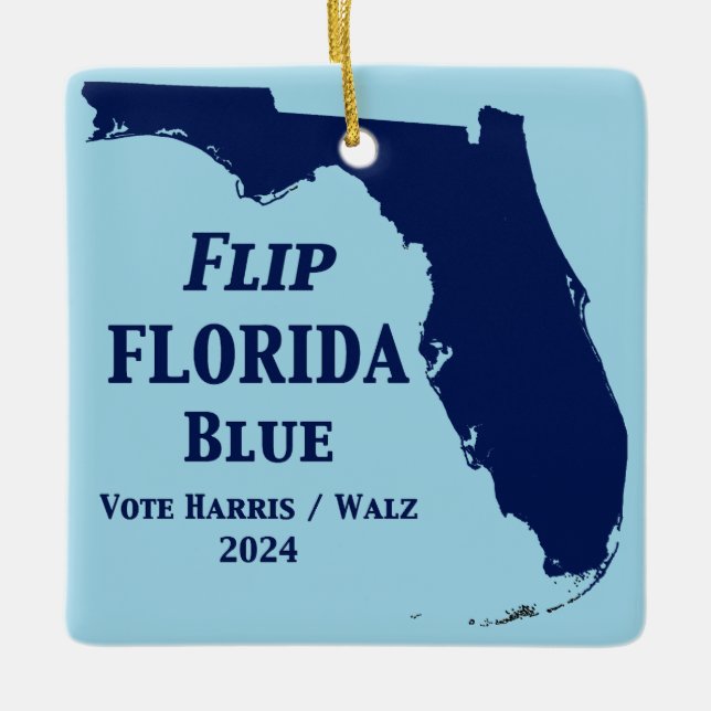 Florida Blue im Jahr 2024 gedreht Keramikornament (Vorderseite)