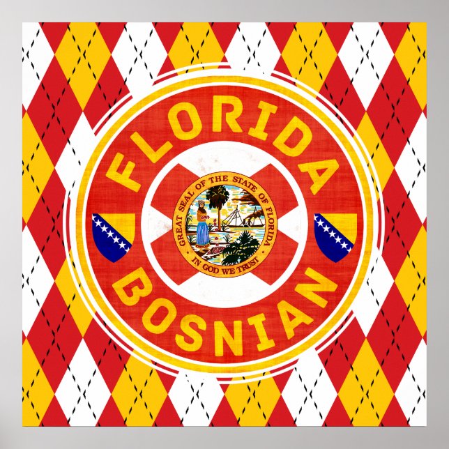 Florida Bosnian American Artwork Poster (Vorne)