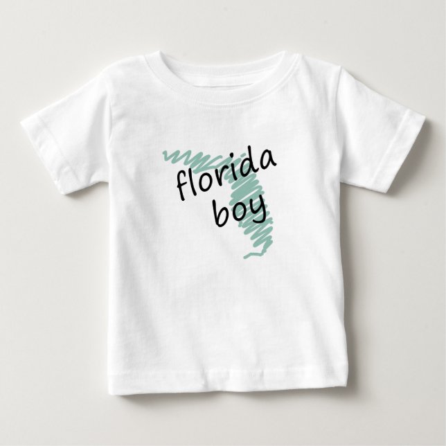 Florida Boy auf Child's Florida Map Zeichnend Baby T-shirt (Vorderseite)