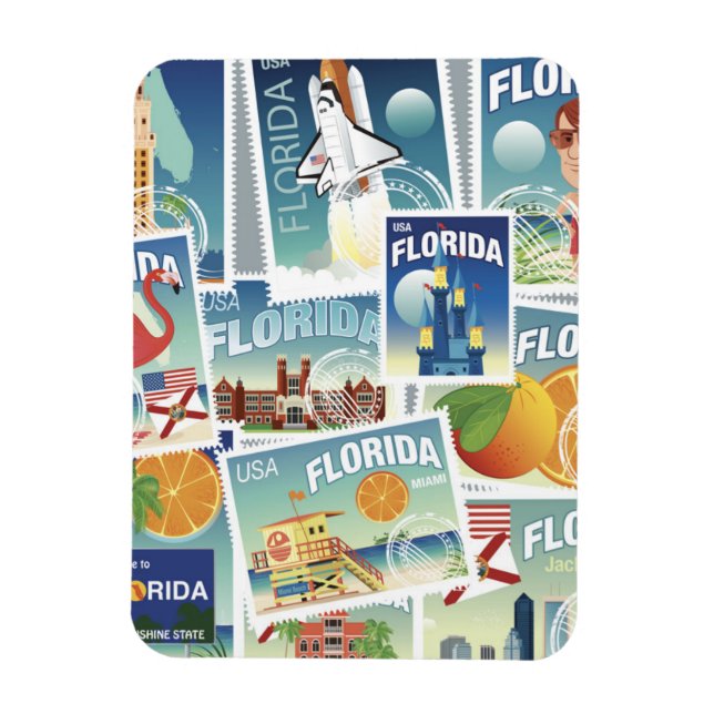 Florida-Briefmarke Magnet (Vertikal)