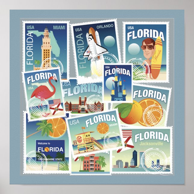Florida-Briefmarke Poster (Vorne)
