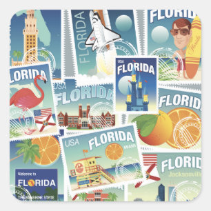 Florida-Briefmarken Quadratischer Aufkleber