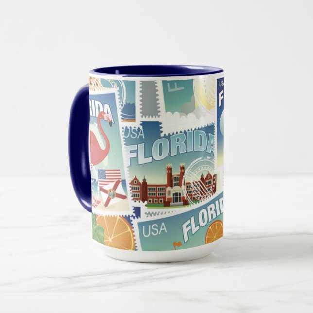 Florida-Briefmarken Tasse (Vorderseite Links)