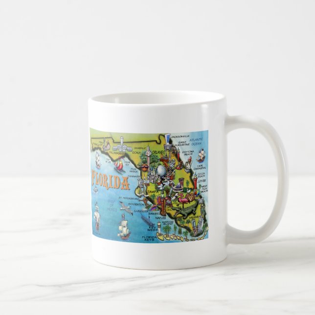 Florida-Cartoon-Karte Kaffeetasse (Rechts)