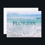 FLORIDA CHRISTMAS CARD | BEACH THEMED POSTCARD FEIERTAGSPOSTKARTE<br><div class="desc">Warme Wünsche aus Florida (oder Ihrem Lieblingsstrand) geschickt! Postkarten sind eine großartige und preiswerte Möglichkeit, während der Ferien in der Touch bleibe! Diese Florida Golf Coast Ozean Wellen Strand Weihnachtskarte in den Tönen aquamarin, aqua, und Marine und Ozean blau ist whimsical und perfekt für einen tropischen Weihnachten oder teilen Urlaub...</div>