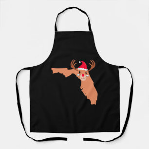 FLORIDA Christmas Hat Antler Red Nose Reindeer Schürze