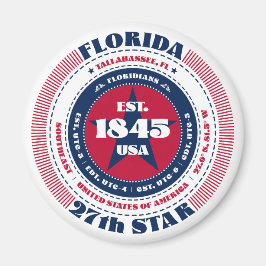 Florida Circle Typografy Souvenir Magnet