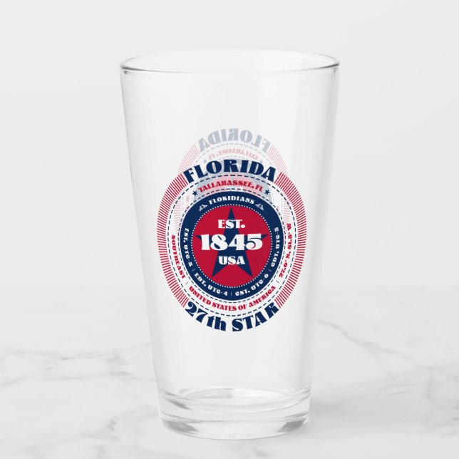 Florida Circular Typografy Design Glas (Vorderseite)
