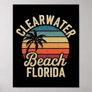 Florida Clear Water Beach Urlaub Souvenirs Familie Poster