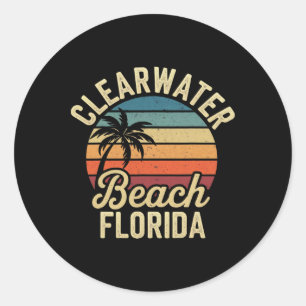 Florida Clear Water Beach Urlaub Souvenirs Familie Runder Aufkleber