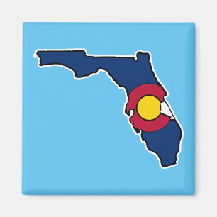 Florida Colorado Flag Quadrat Magnet