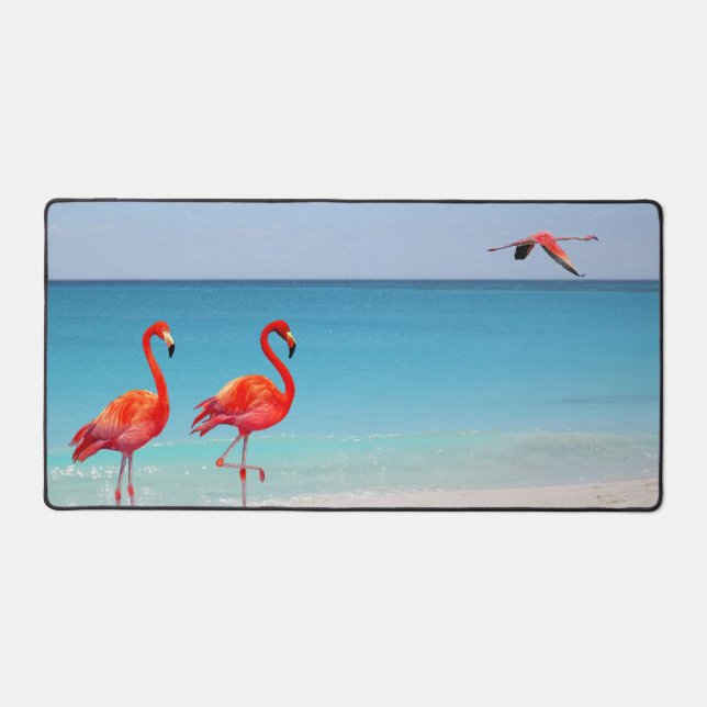 Florida Coral Pink Flamingos Schreibtischunterlage (Vorderseite)