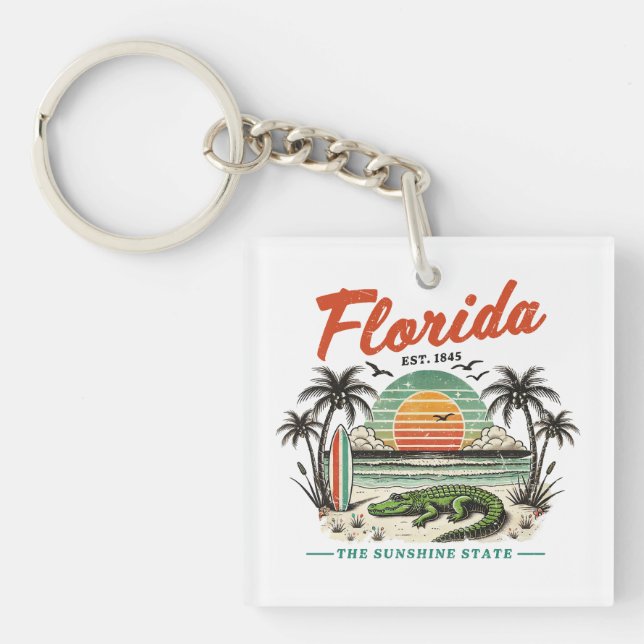 Florida, der Sunshine Staat - Sonnenuntergang Schlüsselanhänger (Vorderseite)