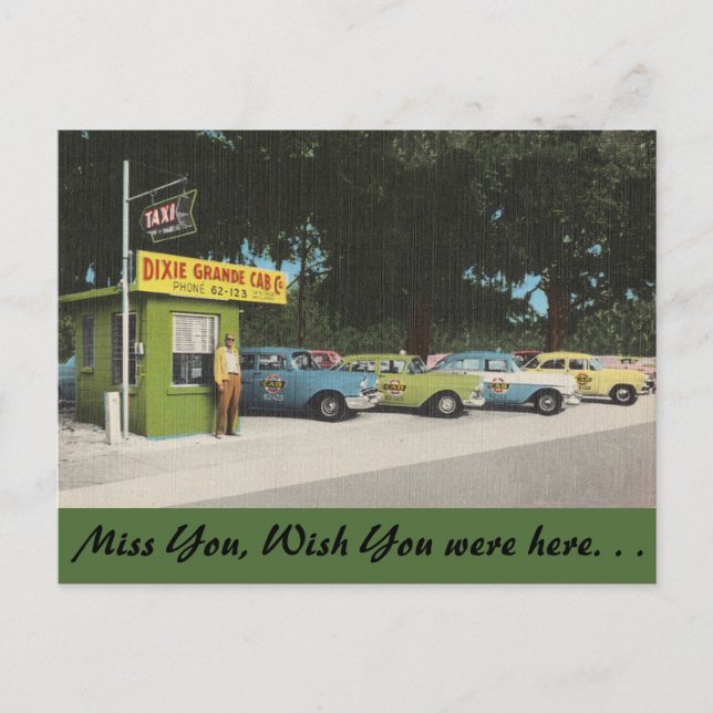Florida, Dixie Grande Cab Co. Postkarte (Vorderseite)