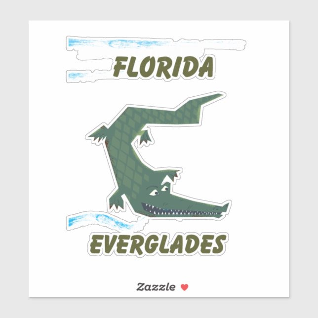 Florida Everglades Alligator Kunst. Aufkleber (Blatt)