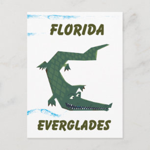 Florida Everglades Alligator Urlaubskunst. Postkarte
