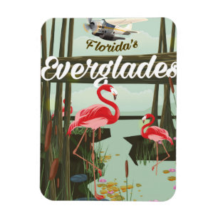 Florida Everglades Cartoon-Reiseposter Magnet
