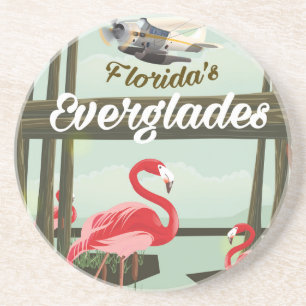 Florida Everglades Cartoon Travel Poster Untersetzer