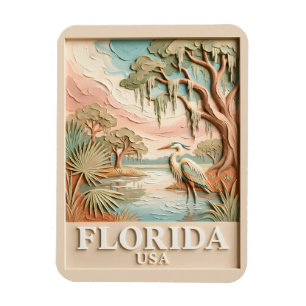 Florida-Everglades-Wildtier-Vogel-Textur-Landschaf Magnet