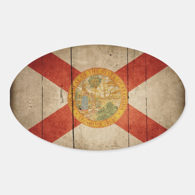 Florida-Fahne Ovaler Aufkleber (Vorderseite)