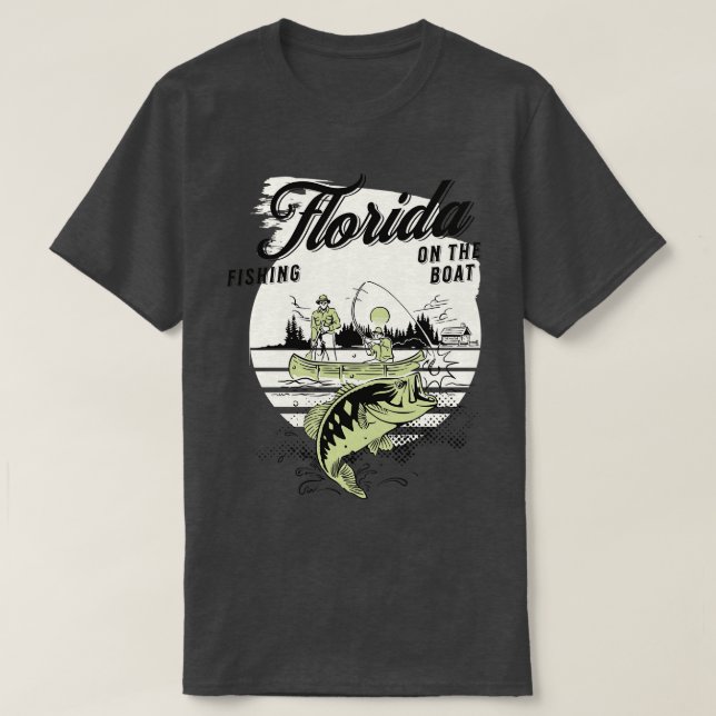 Florida Fischen auf dem Schiff TShirt (Design vorne)