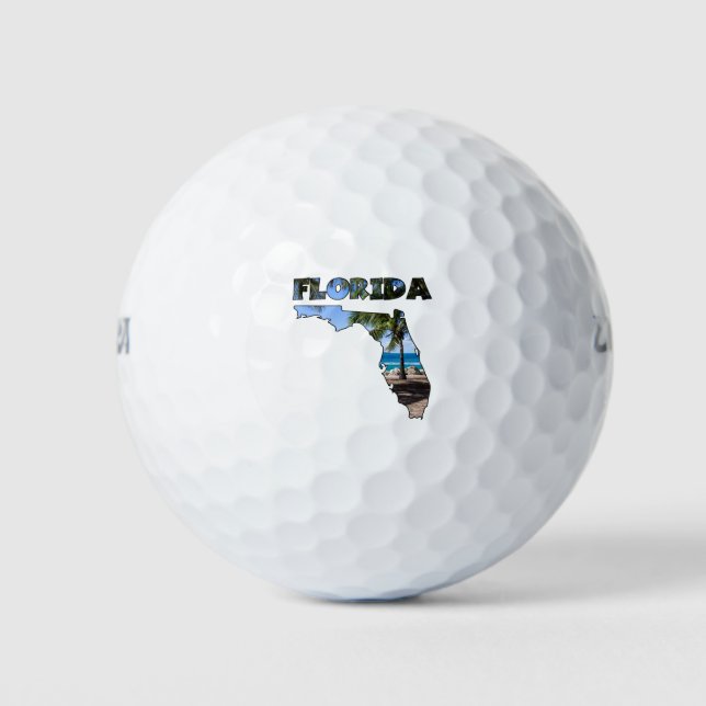 Florida FL Palm Tree and Beach Light Print Golfball (Vorderseite)
