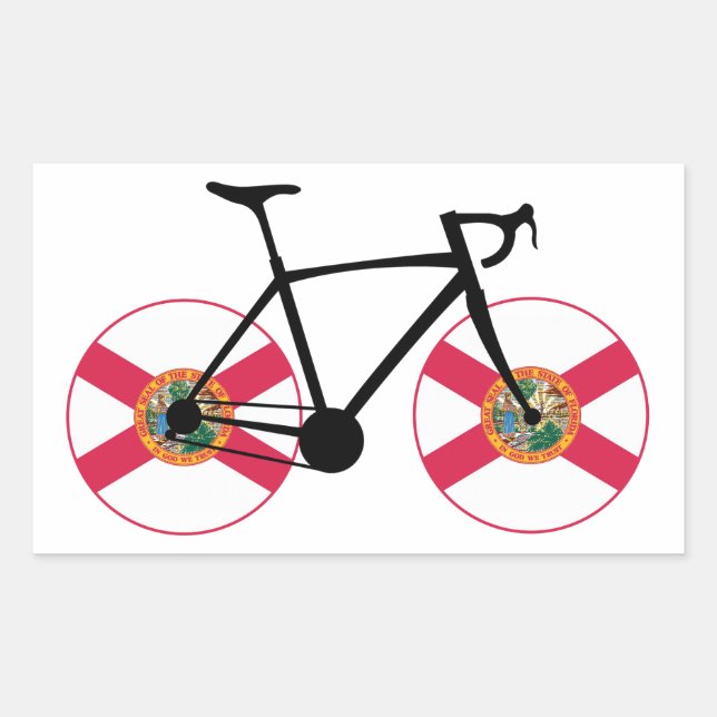 Florida Flag Cycling Rechteckiger Aufkleber (Vorderseite)