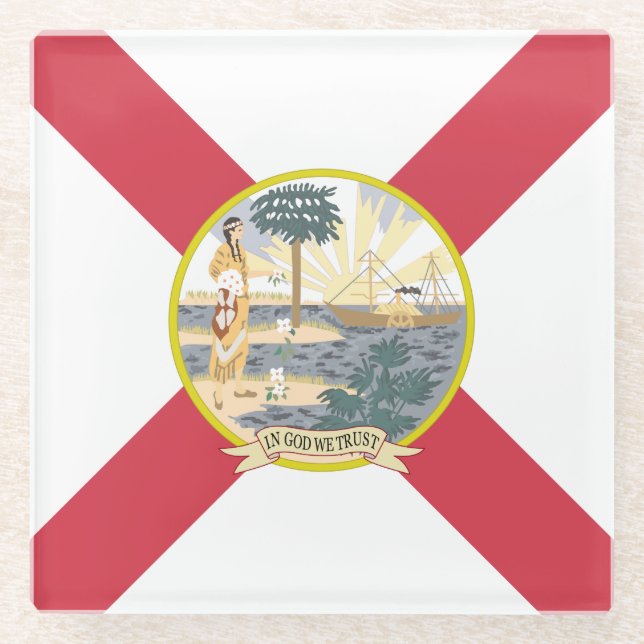 Florida Flag: Der Sonnenschein-Staat von Floridian Glasuntersetzer (Vorderseite)