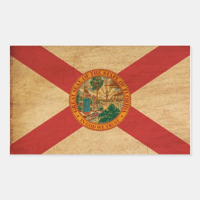 Florida Flag Rechteckiger Aufkleber (Vorderseite)