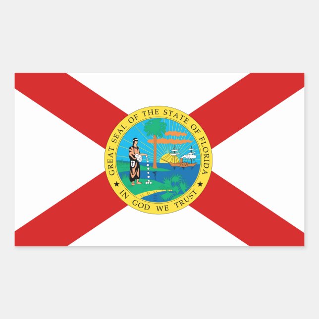 Florida Flag Rechteckiger Aufkleber (Vorderseite)