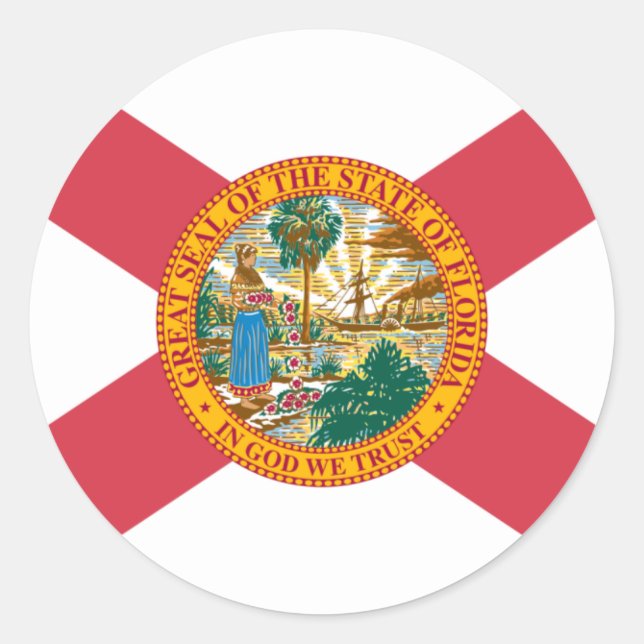Florida Flag Runder Aufkleber (Vorderseite)