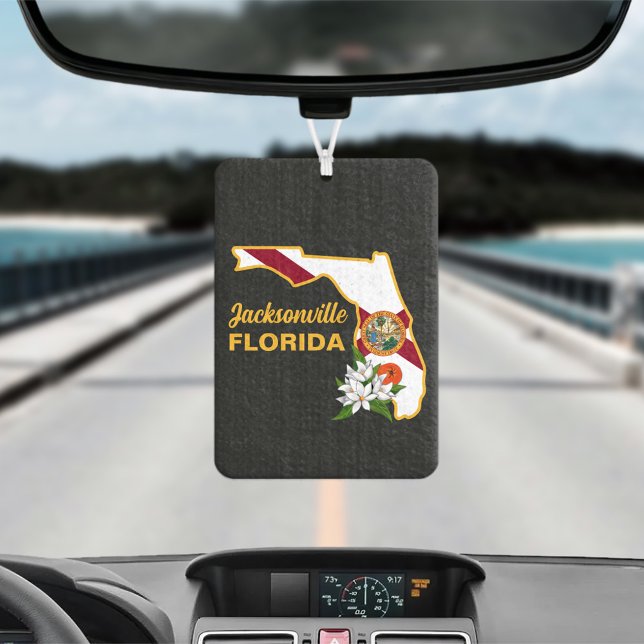 Florida Flag und Blume Orange Blossom Autolufterfrischer (Von Creator hochgeladen)