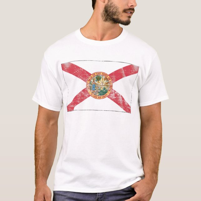 Florida-Flagge (beunruhigt) T-Shirt (Vorderseite)