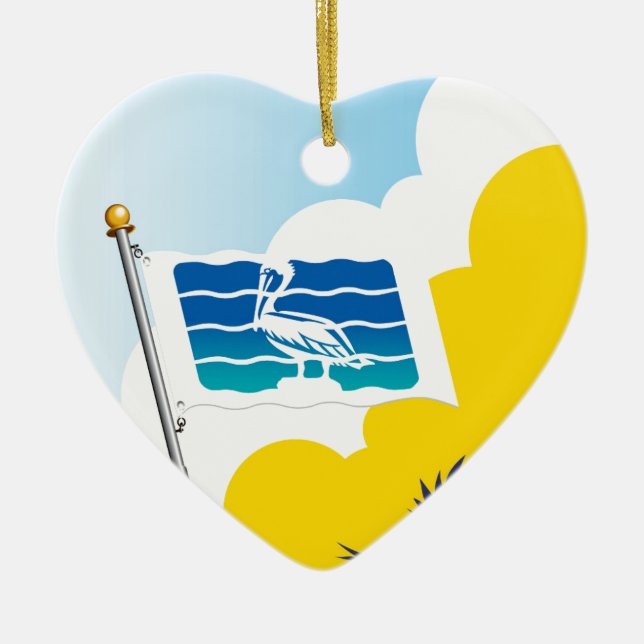 Florida-Flagge der Stadt Sankt Petersburg Keramik Ornament (Vorne)
